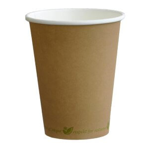 Kaffebæger - bionedbrydelig og komposterbar - natur - 25 cl