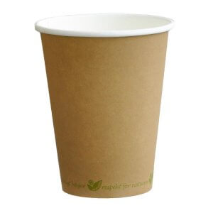 Kaffebæger - komposterbar og bionedbrydelig - natur - 30 cl