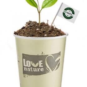 Bionedbrydeligt papkrus med plante