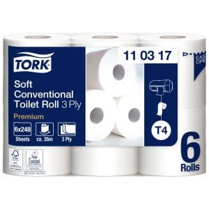 Toiletpapir - Tork Premium T4 - Ekstra soft - 3-lags - 42 ruller