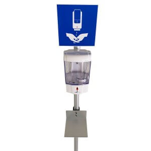 Dispenser til håndsprit - sensor model - gulvstand - med drypbakke - udsnit
