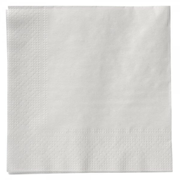 Kaffeserviet - 1-lags - 24 x 24 cm - hvid - enkelt serviet