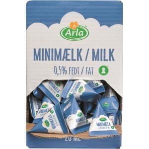 Minimælk - Arla - 20 ml - 0,5% - i displayboks