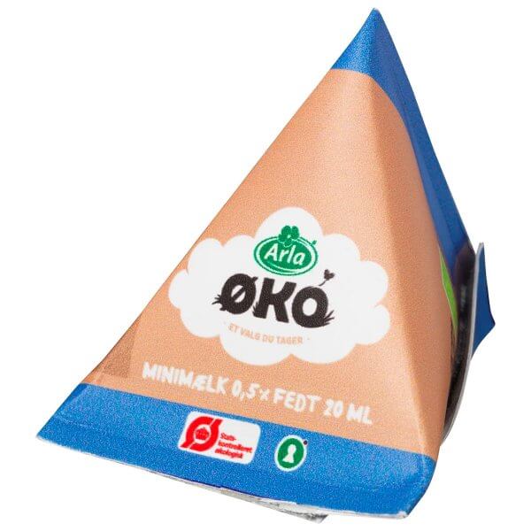 Minimælk - Arla - 20 ml - 0,5% - økologisk - i praktisk trekant