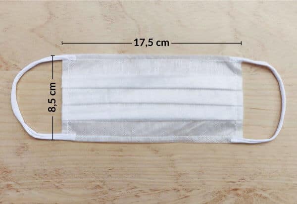 Stofmaske med øreelastikker - 3-lags - enkelt - med mål