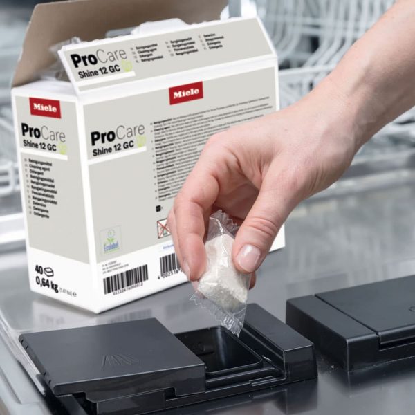 Brug af Miele ProCare Shine 12 GC opvasketabs sikrer det bedte resultat