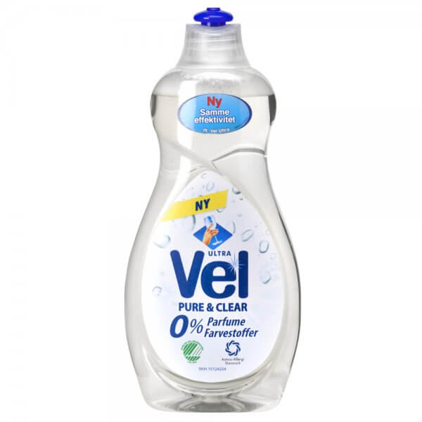 Opvaskemiddel - Vel Ultra Pure & Clear - uden farve og parfume - 500 ml