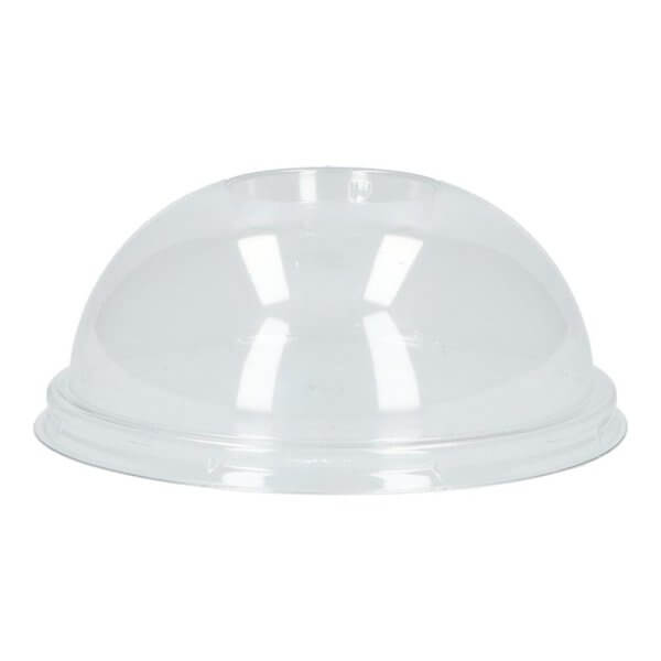 Kuppel plastlåg med hul til sugerør og en diameter på Ø 95 mm